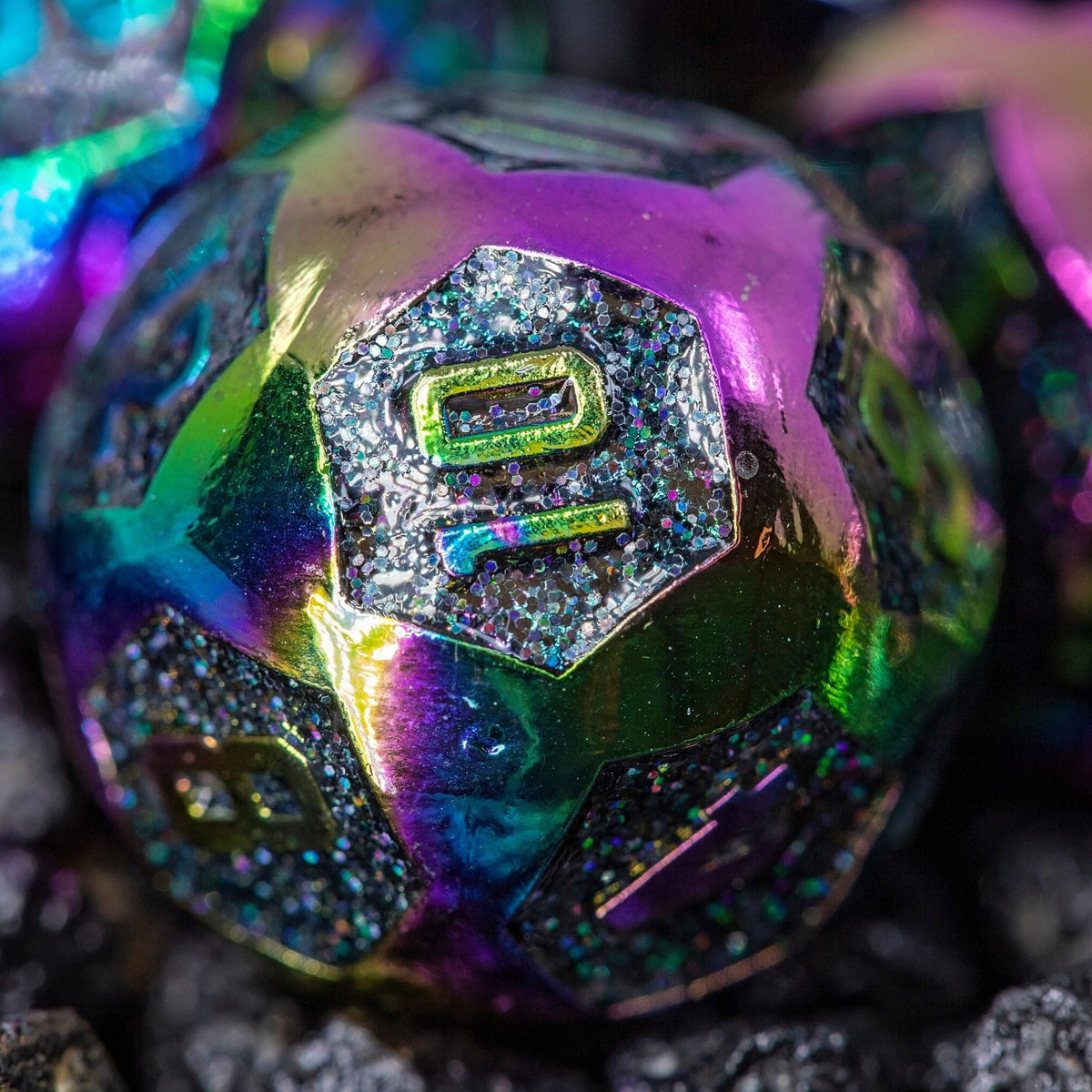 Sage's Spheres - Rainbow Spherical Metal Polyhedral Dice Set - Sage's PortalMetal Dice Set