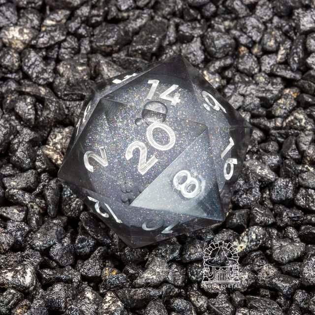 Sage's Spirits - 33mm Nocturnal Spirits Liquid-Core D20 Sharp Edge Resin Dice - Sage's PortalLiquid Core Dice Set