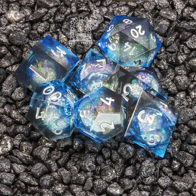 Sage's Spirits - Abyssal Spirits Liquid Core Sharp Edge Resin Dice Set - Sage's PortalLiquid Core Dice Set