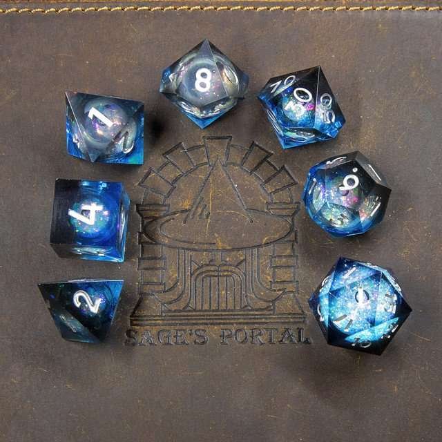 Sage's Spirits - Abyssal Spirits Liquid Core Sharp Edge Resin Dice Set - Sage's PortalLiquid Core Dice Set