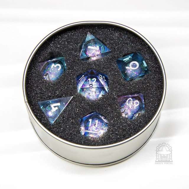 Sage's Spirits - Bloom Spirits Liquid Core Sharp Edge Resin Dice Set - Sage's PortalLiquid Core Dice Set