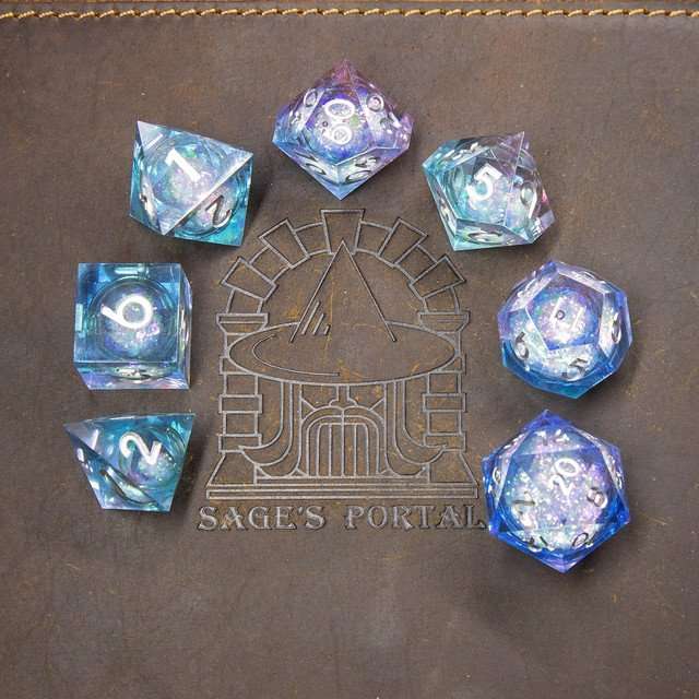 Sage's Spirits - Bloom Spirits Liquid Core Sharp Edge Resin Dice Set - Sage's PortalLiquid Core Dice Set