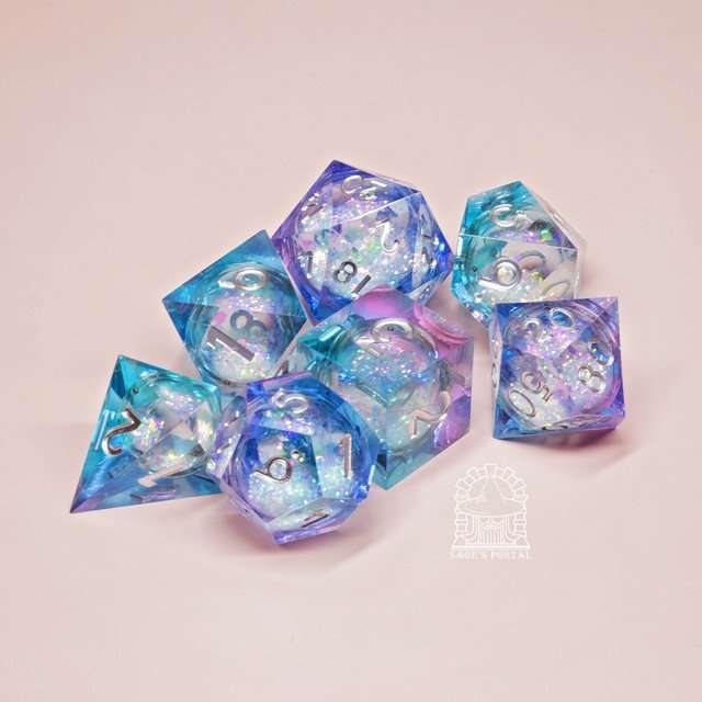 Sage's Spirits - Bloom Spirits Liquid Core Sharp Edge Resin Dice Set - Sage's PortalLiquid Core Dice Set