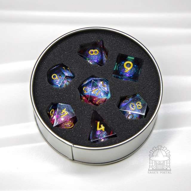 Sage's Spirits - Ember Spirits Liquid Core Sharp Edge Resin Dice Set - Sage's PortalLiquid Core Dice Set