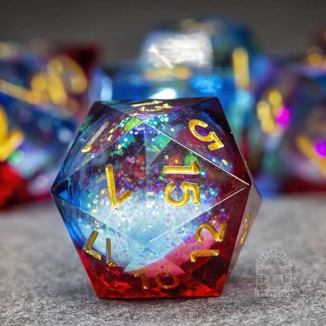 Sage's Spirits - Ember Spirits Liquid Core Sharp Edge Resin Dice Set - Sage's PortalLiquid Core Dice Set