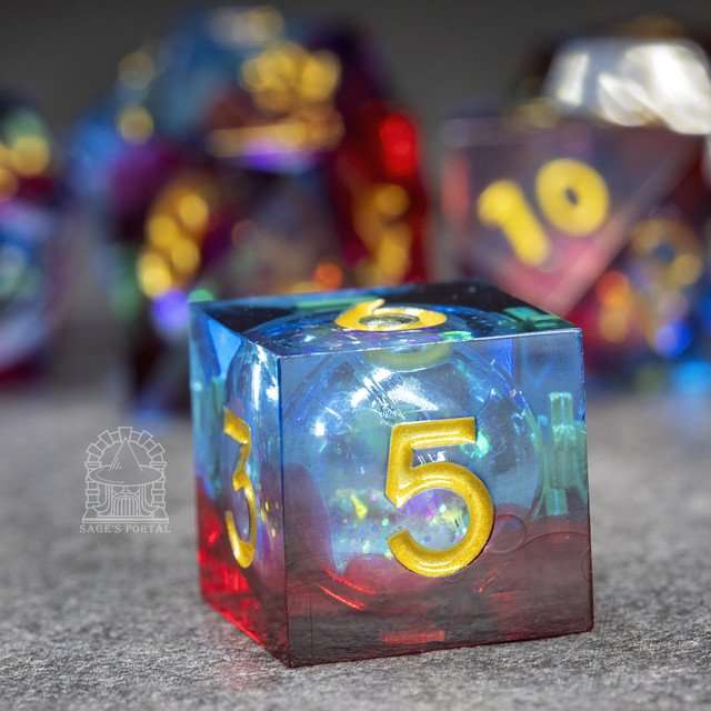 Sage's Spirits - Ember Spirits Liquid Core Sharp Edge Resin Dice Set - Sage's PortalLiquid Core Dice Set