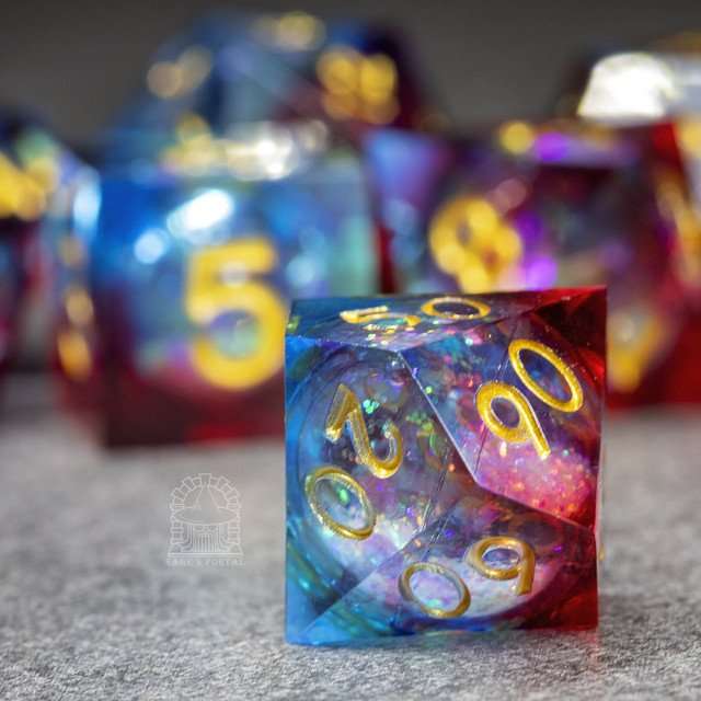 Sage's Spirits - Ember Spirits Liquid Core Sharp Edge Resin Dice Set - Sage's PortalLiquid Core Dice Set