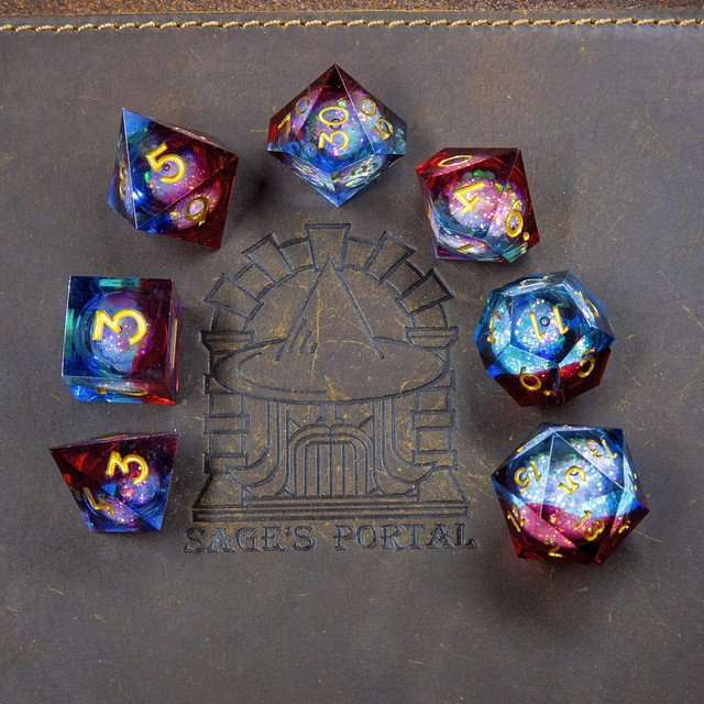 Sage's Spirits - Ember Spirits Liquid Core Sharp Edge Resin Dice Set - Sage's PortalLiquid Core Dice Set