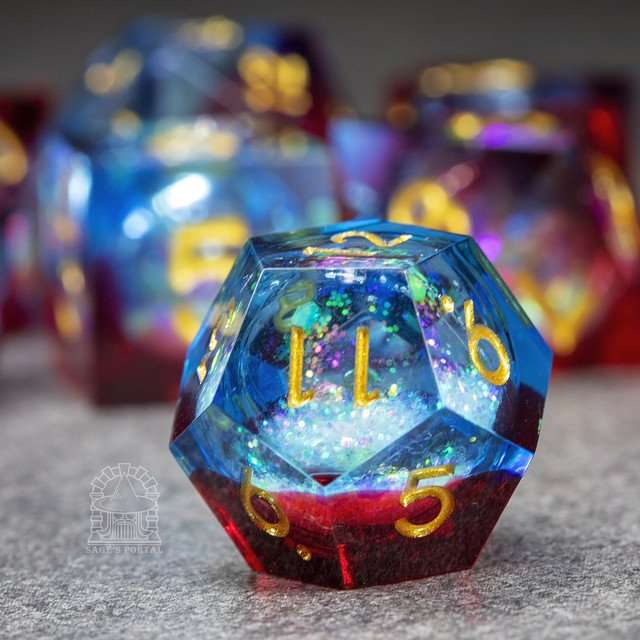 Sage's Spirits - Ember Spirits Liquid Core Sharp Edge Resin Dice Set - Sage's PortalLiquid Core Dice Set