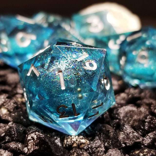 Sage's Spirits - Ice Spirits Liquid Core Sharp Edge Resin Dice Set - Sage's PortalLiquid Core Dice Set