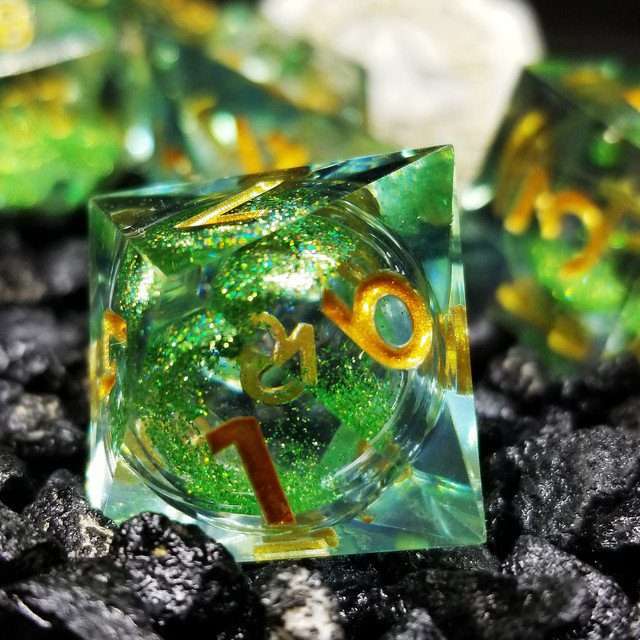 Sage's Spirits - Nature Spirits Liquid Core Sharp Edge Resin Dice Set - Sage's PortalLiquid Core Dice Set