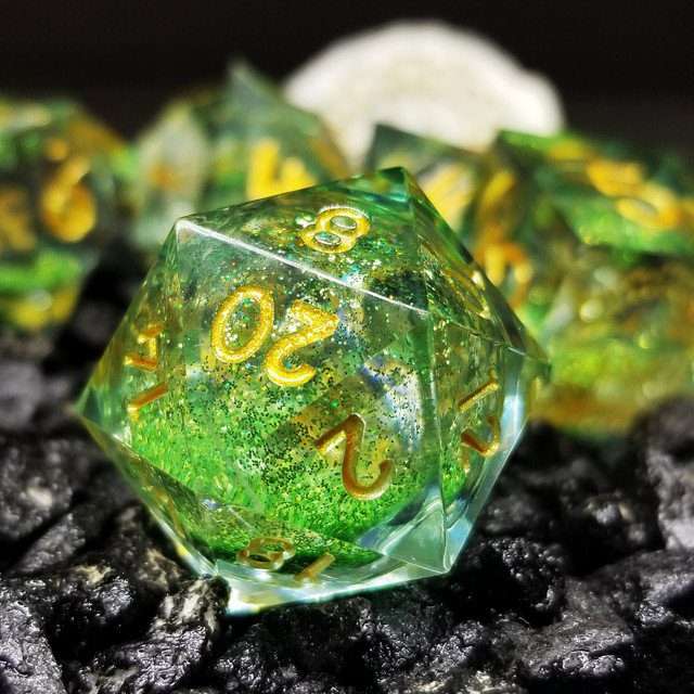 Sage's Spirits - Nature Spirits Liquid Core Sharp Edge Resin Dice Set - Sage's PortalLiquid Core Dice Set