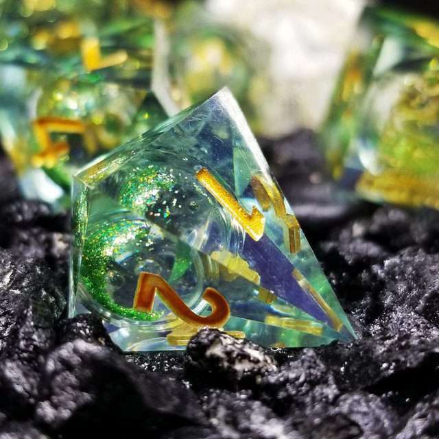 Sage's Spirits - Nature Spirits Liquid Core Sharp Edge Resin Dice Set - Sage's PortalLiquid Core Dice Set