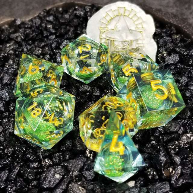 Sage's Spirits - Nature Spirits Liquid Core Sharp Edge Resin Dice Set - Sage's PortalLiquid Core Dice Set
