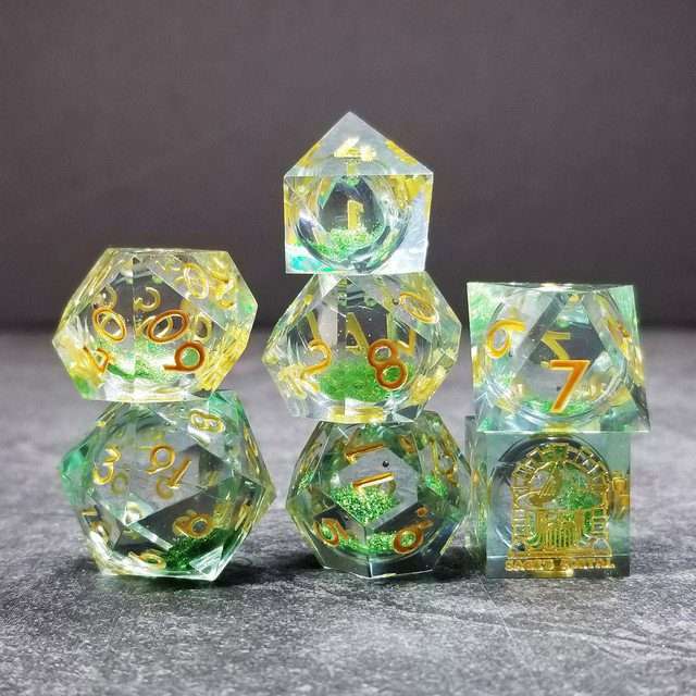 Sage's Spirits - Nature Spirits Liquid Core Sharp Edge Resin Dice Set - Sage's PortalLiquid Core Dice Set