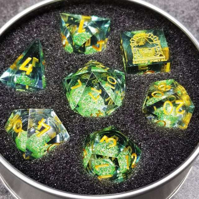 Sage's Spirits - Nature Spirits Liquid Core Sharp Edge Resin Dice Set - Sage's PortalLiquid Core Dice Set