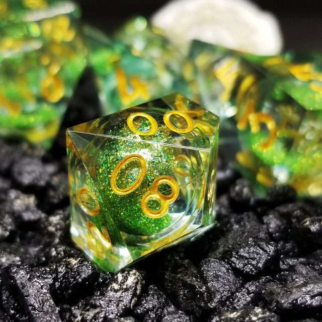 Sage's Spirits - Nature Spirits Liquid Core Sharp Edge Resin Dice Set - Sage's PortalLiquid Core Dice Set