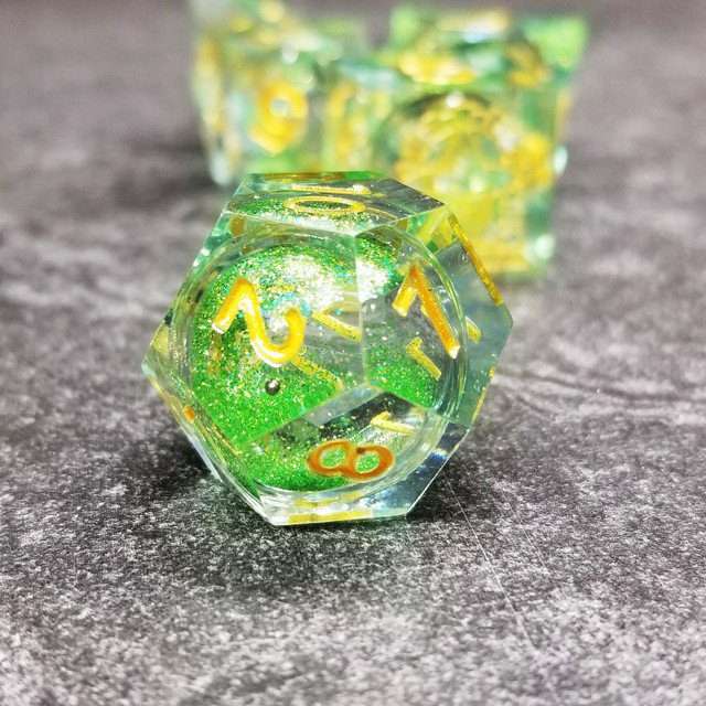 Sage's Spirits - Nature Spirits Liquid Core Sharp Edge Resin Dice Set - Sage's PortalLiquid Core Dice Set
