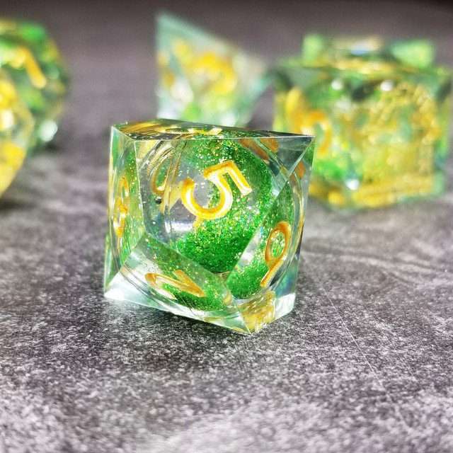 Sage's Spirits - Nature Spirits Liquid Core Sharp Edge Resin Dice Set - Sage's PortalLiquid Core Dice Set