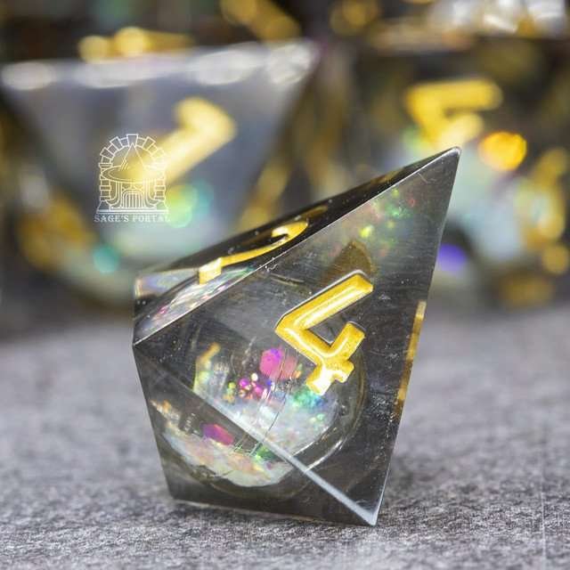 Sage's Spirits - Nether Spirits Liquid Core Sharp Edge Resin Dice Set - Sage's PortalLiquid Core Dice Set