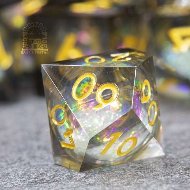 Sage's Spirits - Nether Spirits Liquid Core Sharp Edge Resin Dice Set - Sage's PortalLiquid Core Dice Set