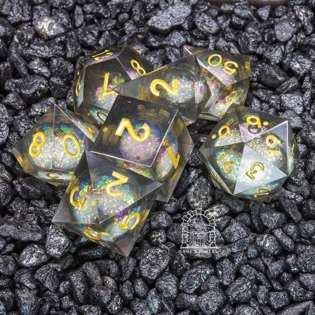 Sage's Spirits - Nether Spirits Liquid Core Sharp Edge Resin Dice Set - Sage's PortalLiquid Core Dice Set