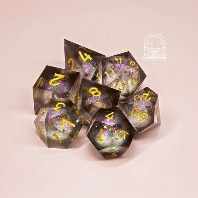 Sage's Spirits - Nether Spirits Liquid Core Sharp Edge Resin Dice Set - Sage's PortalLiquid Core Dice Set