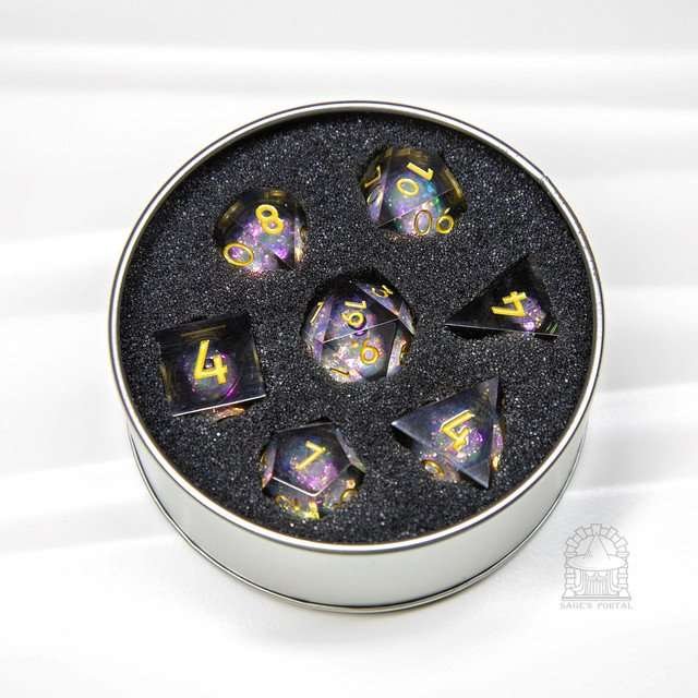 Sage's Spirits - Nether Spirits Liquid Core Sharp Edge Resin Dice Set - Sage's PortalLiquid Core Dice Set