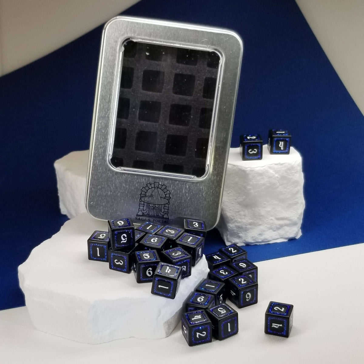 Sage's Splendors Royal Blue Metal d6 Dice 24 Piece Set - Sage's PortalMetal Dice Set