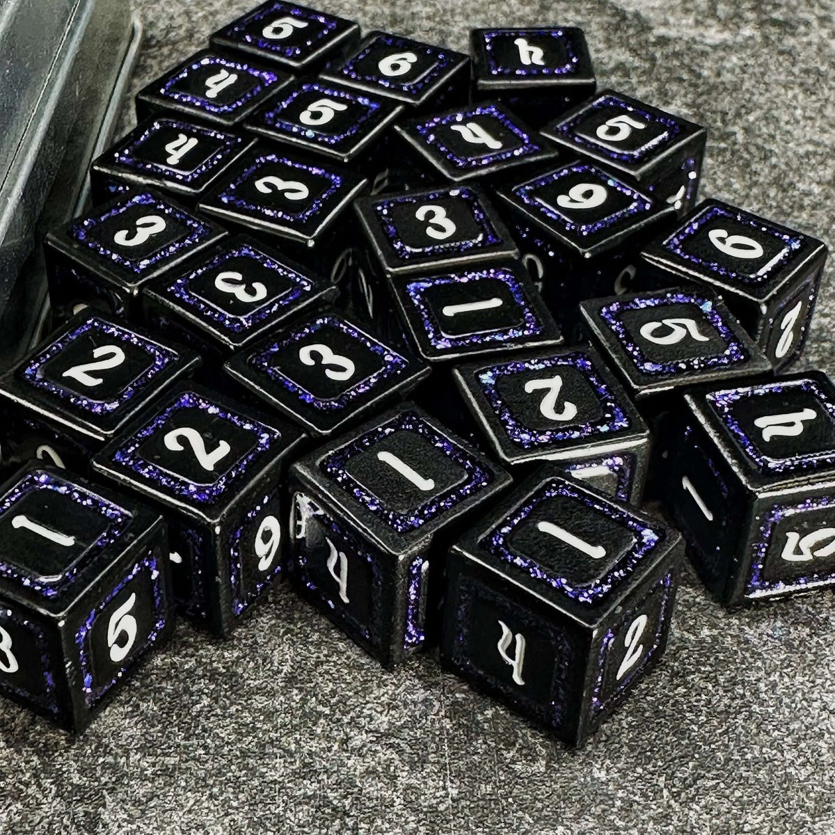 Sage's Splendors Royal Purple Metal d6 Dice 24 Piece Set - Sage's PortalMetal Dice Set