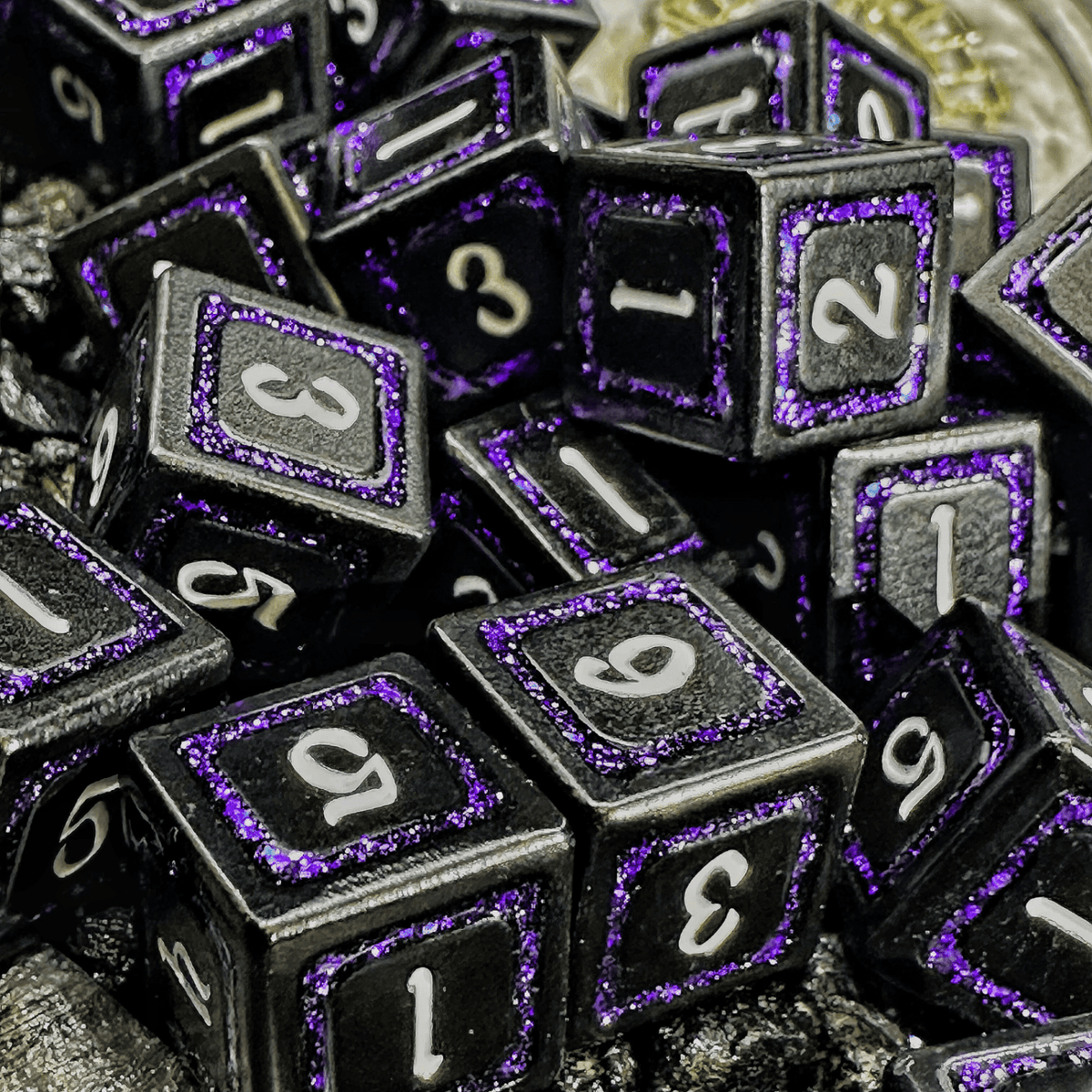 Sage's Splendors Royal Purple Metal d6 Dice 24 Piece Set - Sage's PortalMetal Dice Set