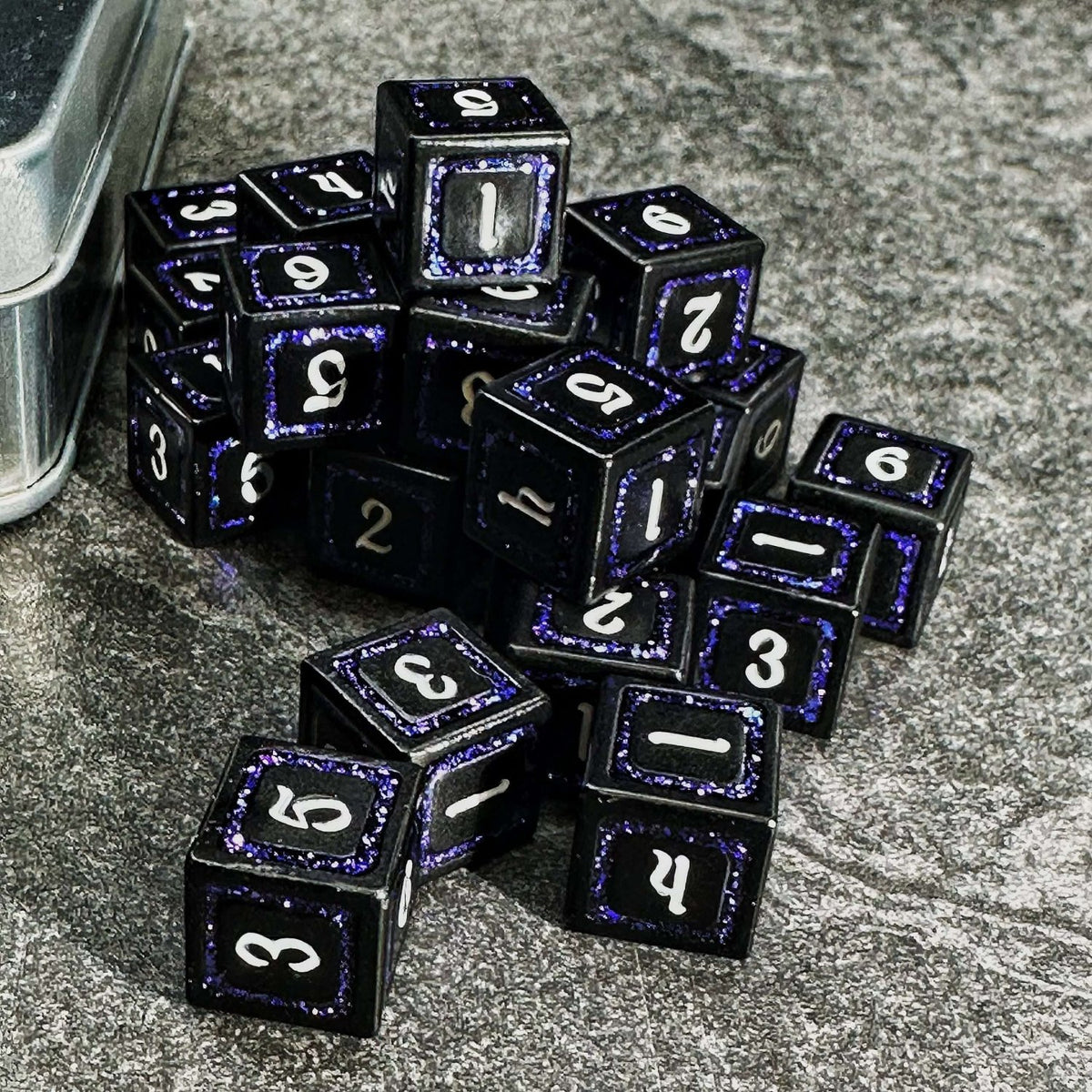 Sage's Splendors Royal Purple Metal d6 Dice 24 Piece Set - Sage's PortalMetal Dice Set