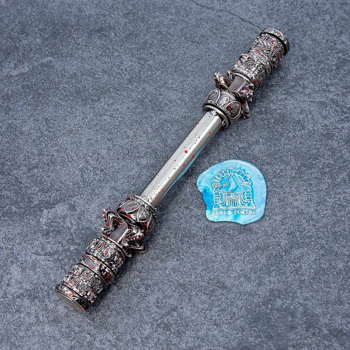 Sage's Staffs of Power Wand of Carnage Metal Rod Dice Spinner - Sage's PortalDice Wheel