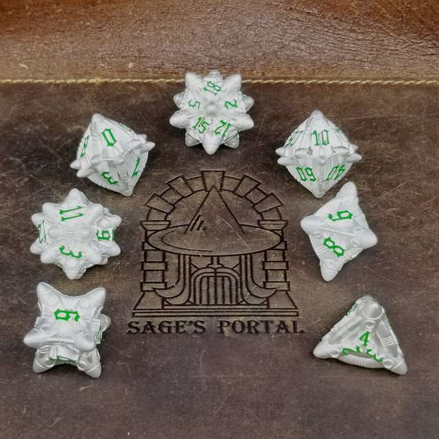 Sage’s Starships Medbay Metal Polyhedral Dice Set - Sage's PortalMetal Dice Set