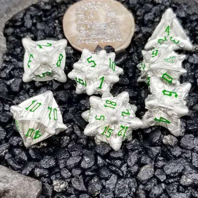 Sage’s Starships Medbay Metal Polyhedral Dice Set - Sage's PortalMetal Dice Set