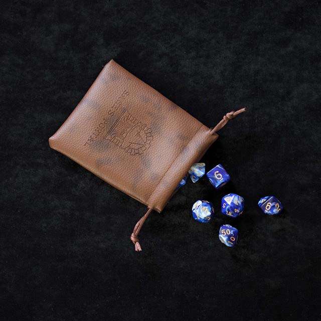 Sage's Stones - Blue/White Gold Ink Acrylic Polyhedral Dice Set - Sage's PortalAcrylic Dice Set