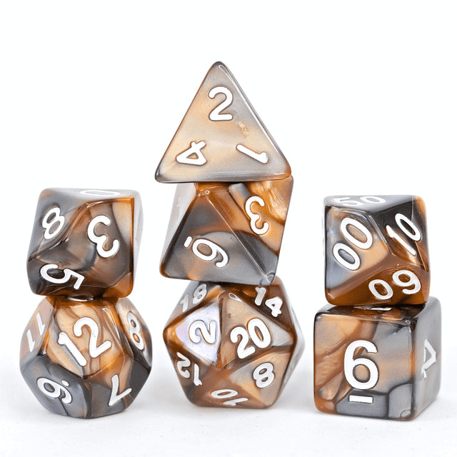 Sage's Stones - Copper/Mica Acrylic Polyhedral Dice Set - Sage's PortalAcrylic Dice Set