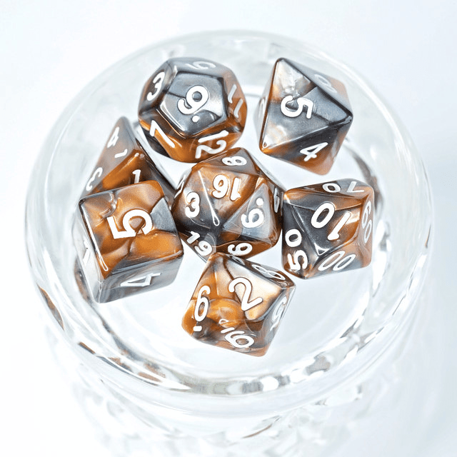 Sage's Stones - Copper/Mica Acrylic Polyhedral Dice Set - Sage's PortalAcrylic Dice Set
