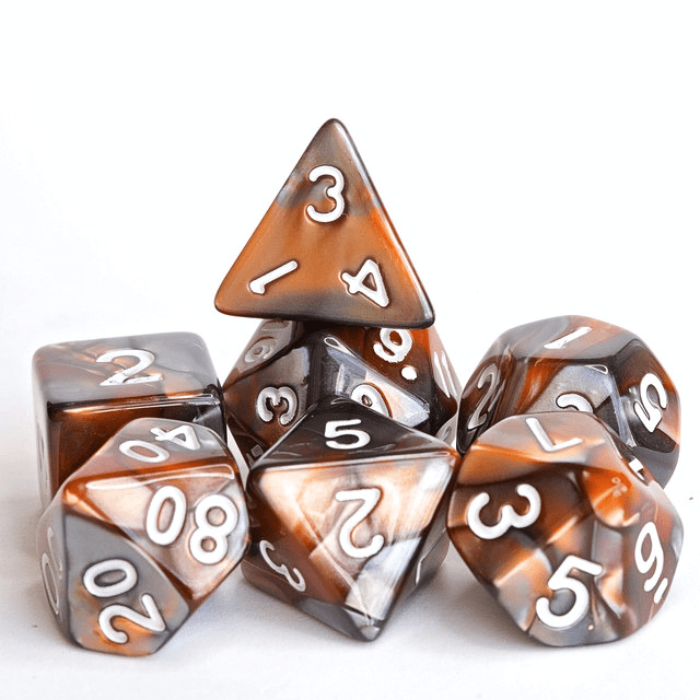 Sage's Stones - Copper/Mica Acrylic Polyhedral Dice Set - Sage's PortalAcrylic Dice Set