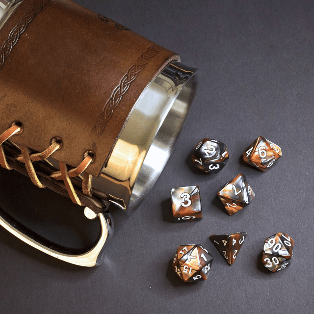 Sage's Stones - Copper/Mica Acrylic Polyhedral Dice Set - Sage's PortalAcrylic Dice Set