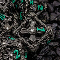 Sage's Tarnished Rose Hollow Metal Polyhedral Dice Set - Sage's PortalHollow Metal Dice Set