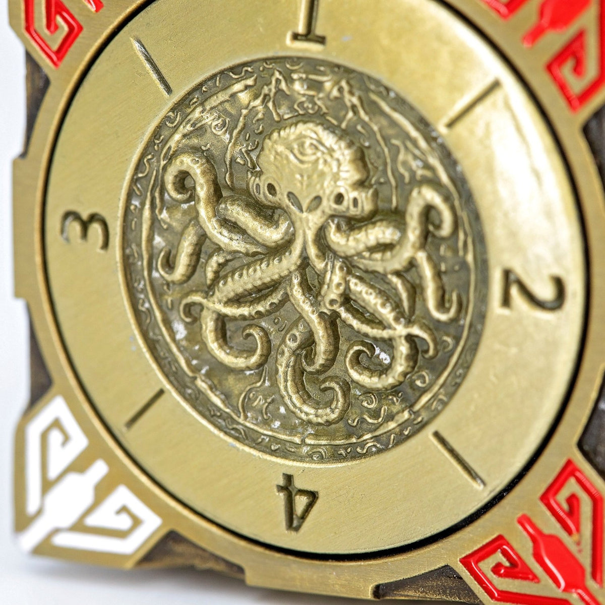 Sage's Tesseracts Antique Gold Menagerie Metal Cube Dice Spinner - Sage's PortalDice Wheel