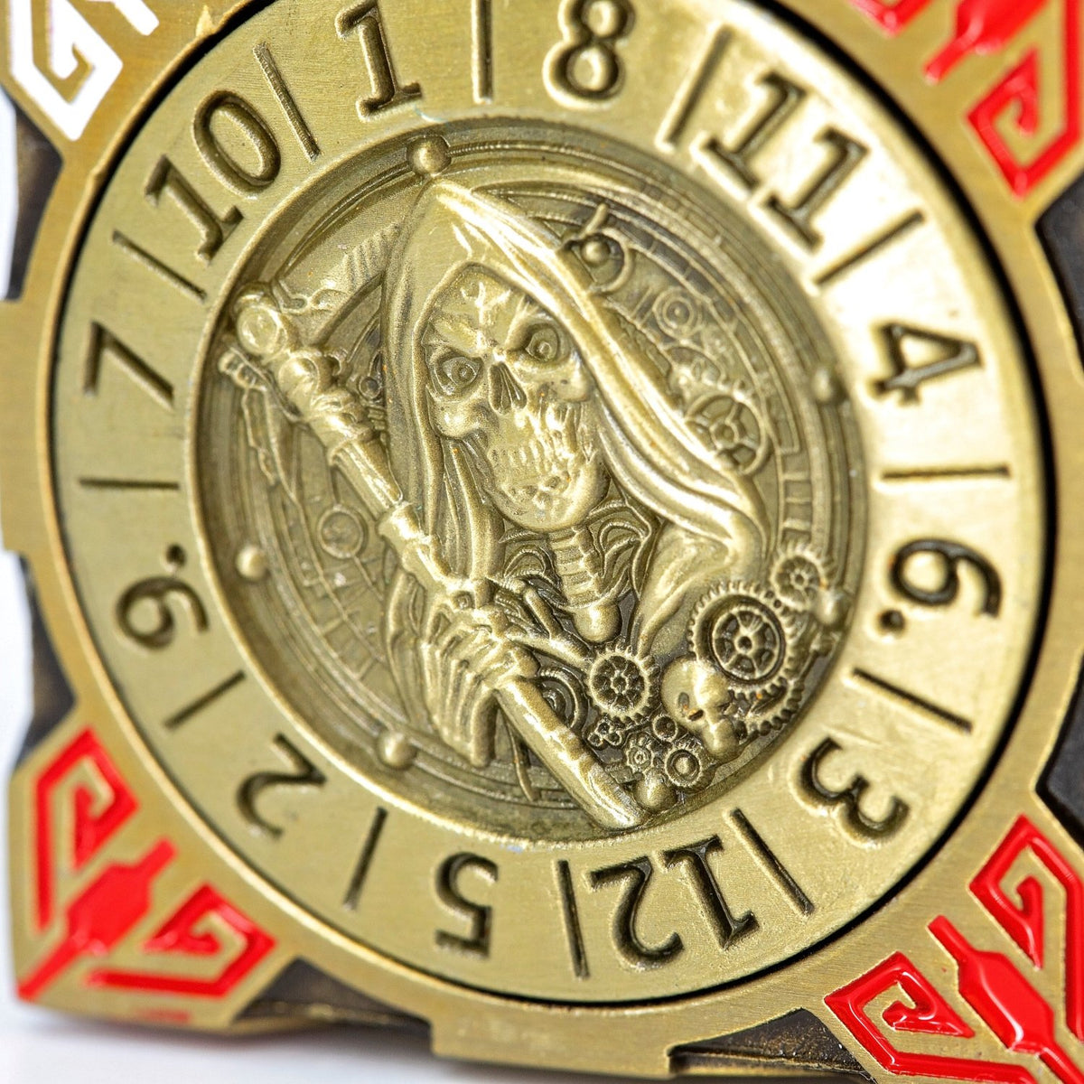 Sage's Tesseracts Antique Gold Menagerie Metal Cube Dice Spinner - Sage's PortalDice Wheel