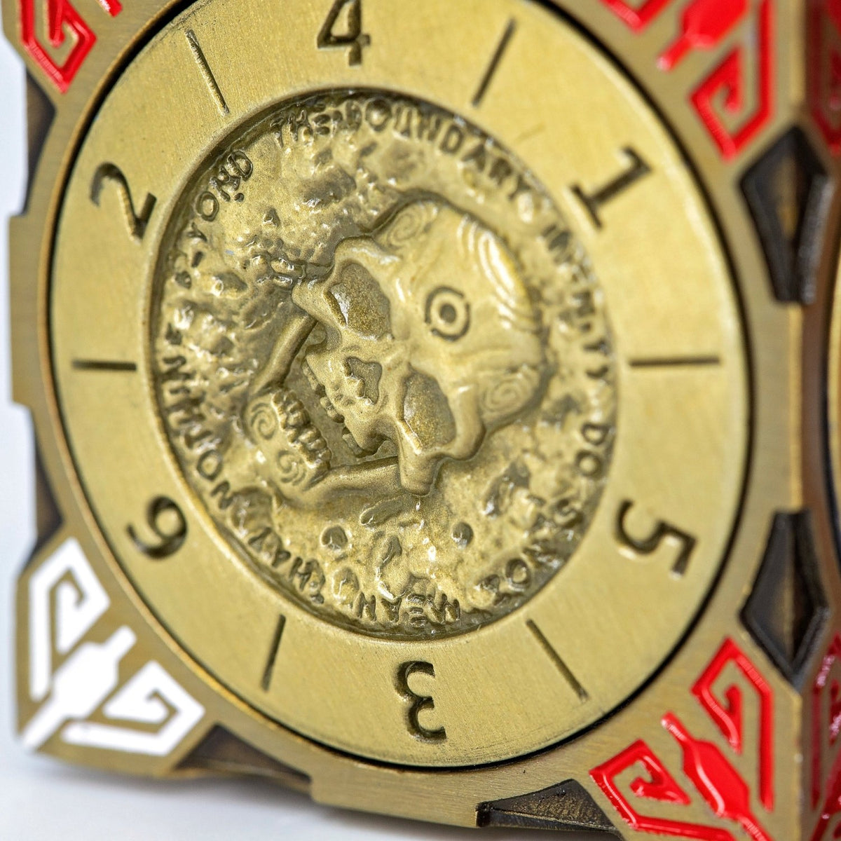 Sage's Tesseracts Antique Gold Menagerie Metal Cube Dice Spinner - Sage's PortalDice Wheel