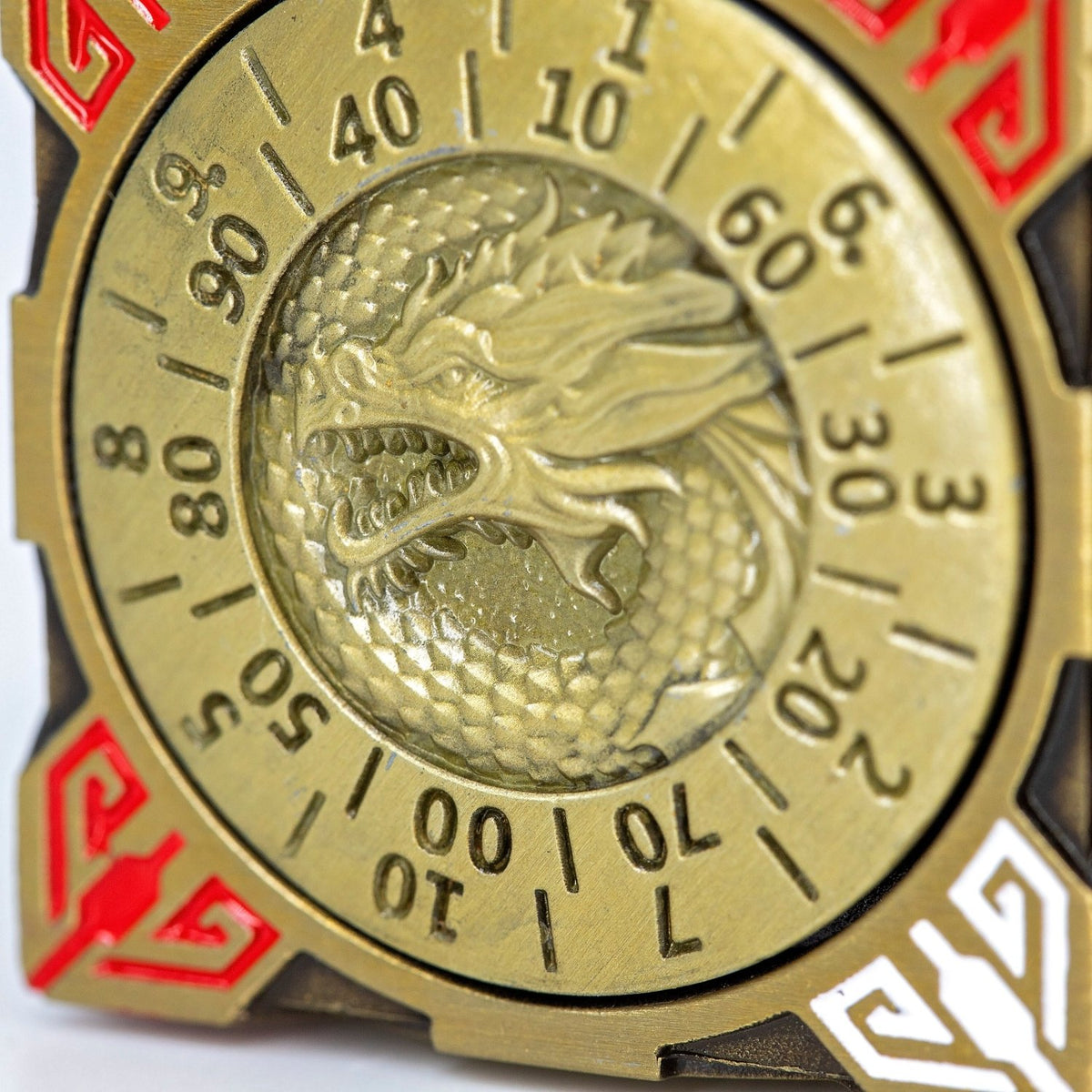 Sage's Tesseracts Antique Gold Menagerie Metal Cube Dice Spinner - Sage's PortalDice Wheel