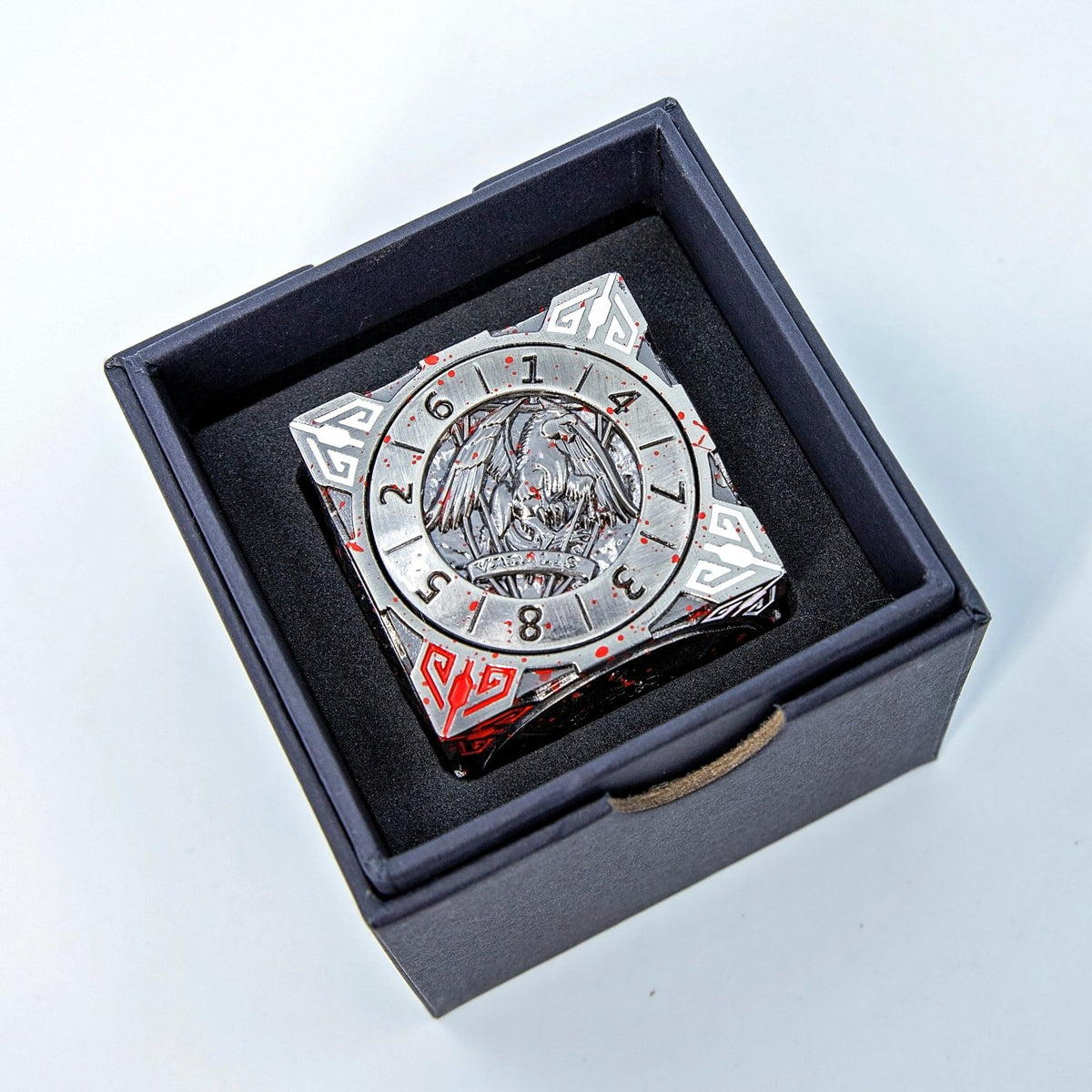 Sage's Tesseracts Bloodstained Menagerie Metal Cube Dice Spinner - Sage's PortalDice Wheel
