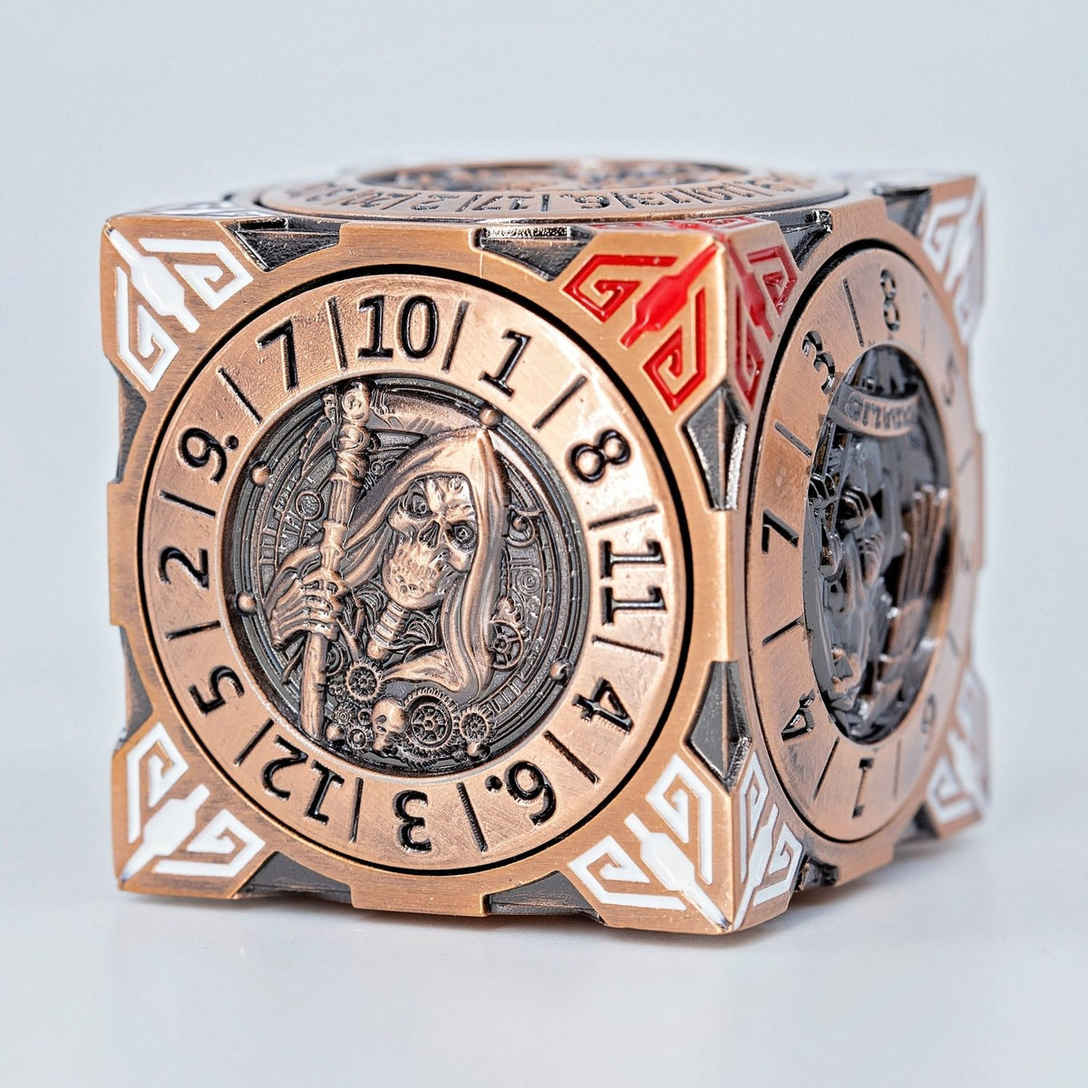 Sage's Tesseracts Bronze Menagerie Metal Cube Dice Spinner - Sage's PortalDice Wheel