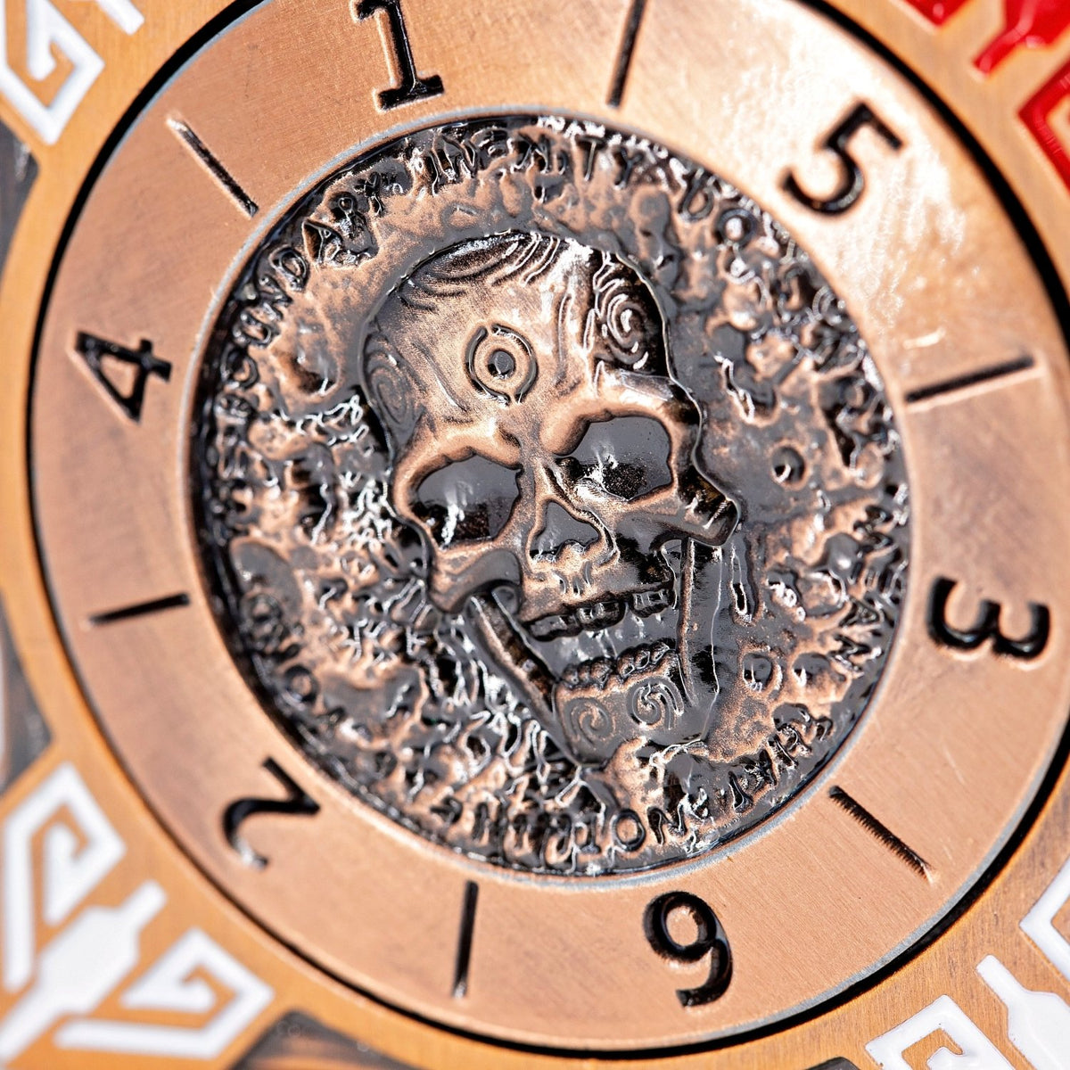 Sage's Tesseracts Bronze Menagerie Metal Cube Dice Spinner - Sage's PortalDice Wheel