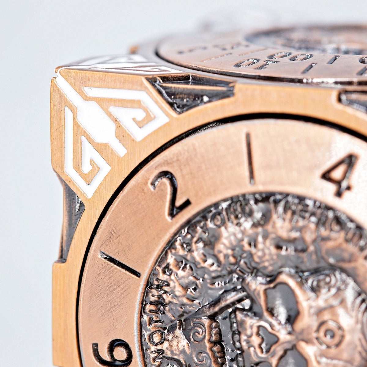 Sage's Tesseracts Bronze Menagerie Metal Cube Dice Spinner - Sage's PortalDice Wheel