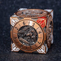Sage's Tesseracts Bronze Menagerie Metal Cube Dice Spinner - Sage's PortalDice Wheel